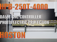 Hoston CNC Press Brake HPB-250T-4000 با کنترل کننده CNC DA58T (وظیفه برنامه نویسی دو بعدی)